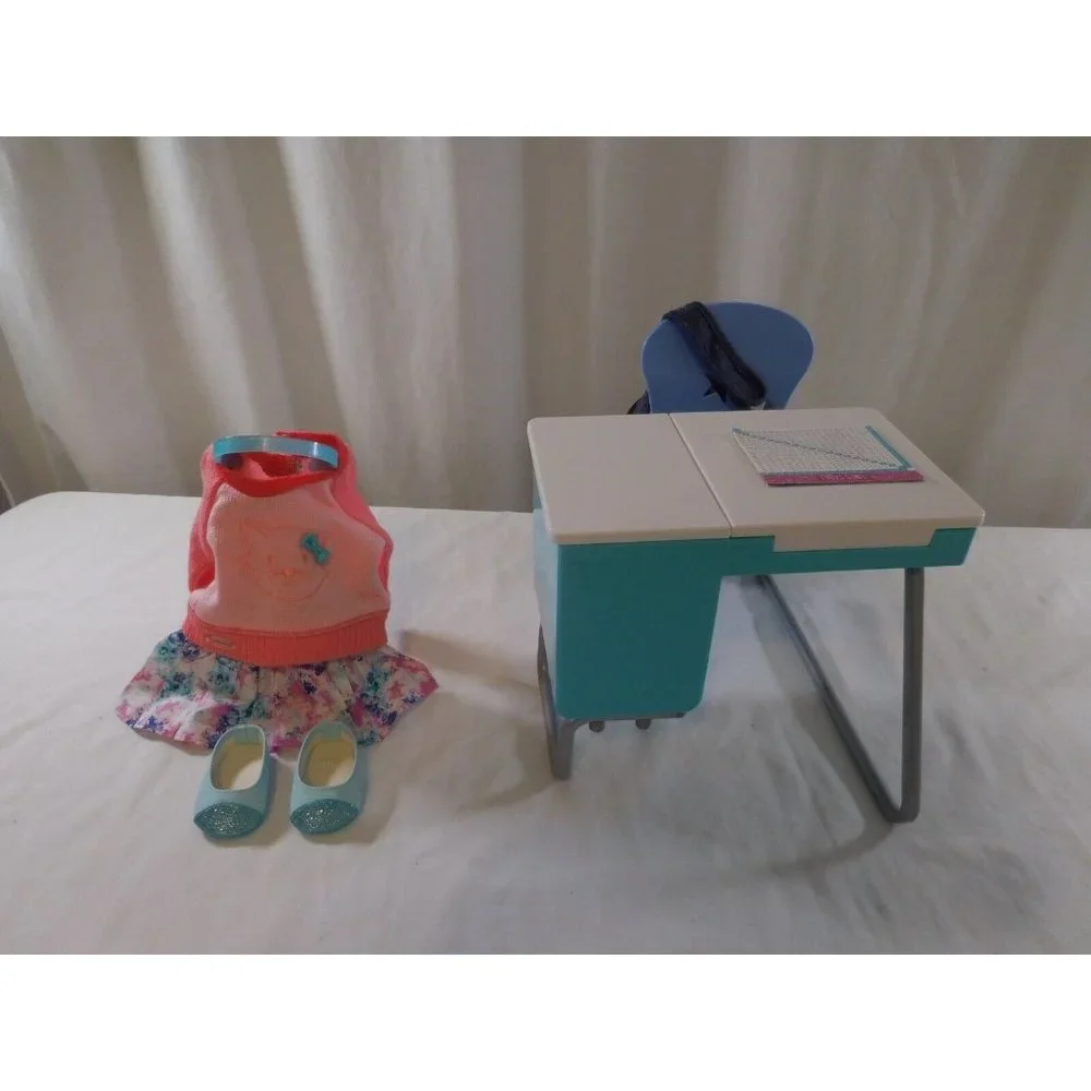 American Girl Desk + School Set Including School Outfit + Shoes and Backpack‎